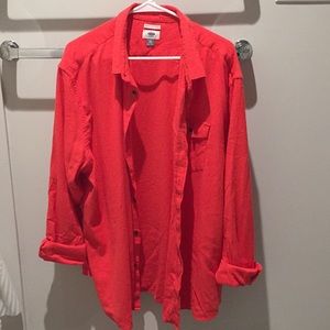 Orange button up shirt